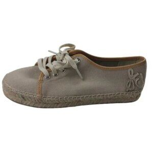 Sam Edelman Canvas Lace Up Espadrille Shoes NWOT Neutral Low Top Casual
